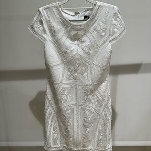 Lulu's Spread Your Shine White Sequin Embroidered Bodycon Dress
